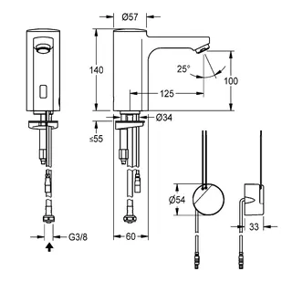 Aquarotter Standventil, F5, elek., o. Mischung, 3l, UP-Netzteil 230 VAC – Bild 3