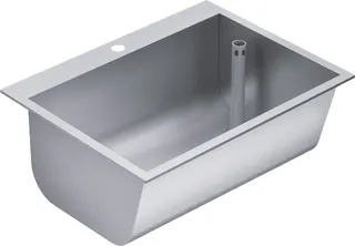 Aquarotter Einlegewaschtrog, SIRIUS, Edelstahl, 670x281x520 mm, Ablauf rechts, Hahnloch