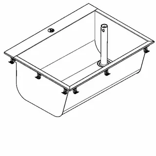 Aquarotter Einlegewaschtrog, SIRIUS, Edelstahl, 670x281x520 mm, Ablauf rechts, Hahnloch – Bild 2