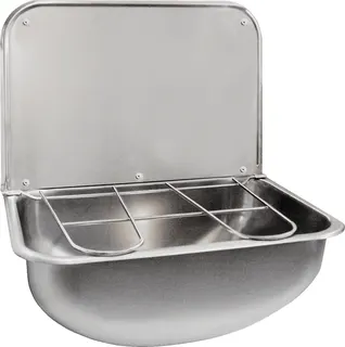 Aquarotter Ausgussbecken, SIRIUS, Edelstahl, 436x490x339 mm, Klapprost und Spritzwand