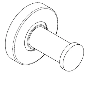 Aquarotter Bademantelhaken, MEDIUS, Edelstahl, 54x54x55 mm, AP, hgl – Bild 2
