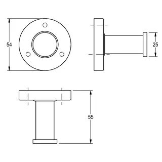 Aquarotter Bademantelhaken, MEDIUS, Edelstahl, 54x54x55 mm, AP, hgl – Bild 3