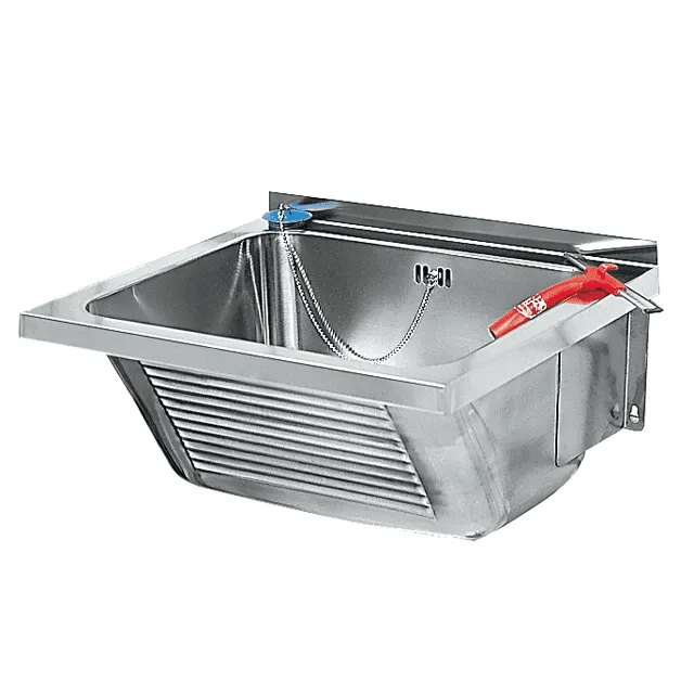Aquarotter Waschtrog, SIRIUS, Edelstahl, 470x240x430 mm, Ablauf mittig