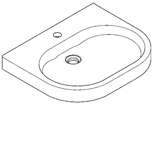 Aquarotter Waschtisch, VARIUScare, MIRANIT, 550x120x450 mm, barrierefrei – Bild 2