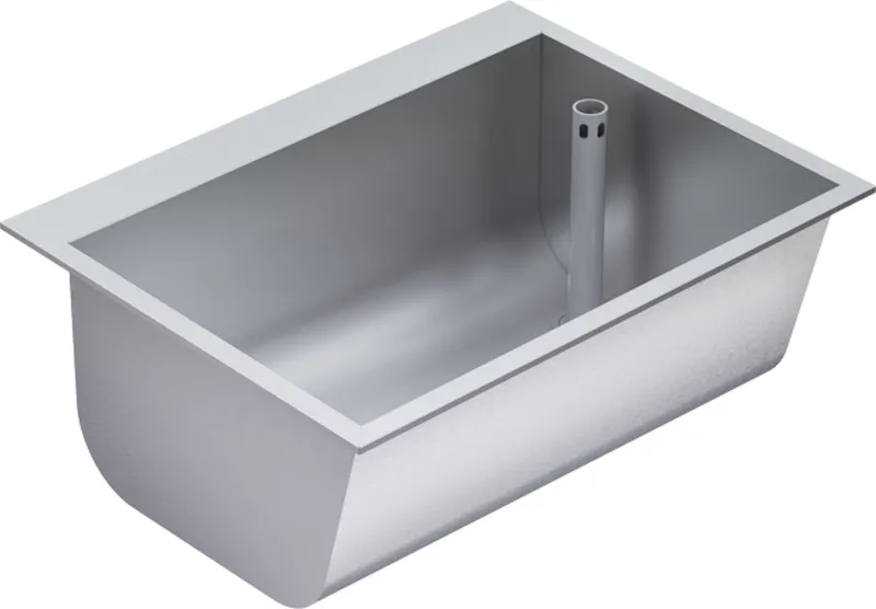 Aquarotter Einlegewaschtrog, SIRIUS, Edelstahl, 670x281x520 mm, Ablauf rechts