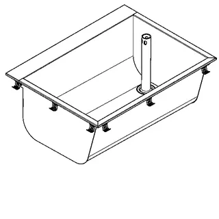 Aquarotter Einlegewaschtrog, SIRIUS, Edelstahl, 670x281x520 mm, Ablauf rechts – Bild 2