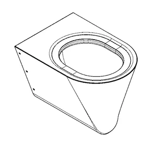 Aquarotter T-WC, CAMPUS, Edelstahl, wandhängend, 360x353x500 mm, ohne Sitz – Bild 2