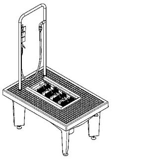 Aquarotter Stiefelreinigungsanlage, SIRIUS, 600x450x900 mm, Ablaufkörper senkrecht – Bild 2