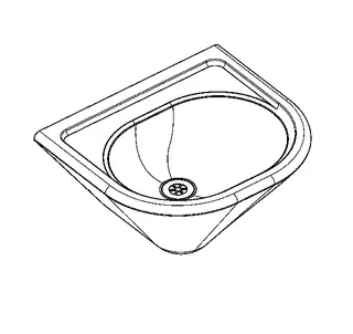 Aquarotter Einzelwaschtisch, ANIMA, Edelstahl, 450x280x400 mm, konisch, Siebventil – Bild 2