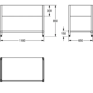 Aquarotter Untergestell, MAXIMA, Edelstahl, 1180x850x650 mm – Bild 3