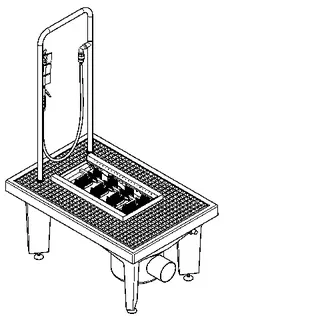 Aquarotter Stiefelreinigungsanlage, SIRIUS, 600x450x900 mm, Schlammfang, Abl.-Körper – Bild 2