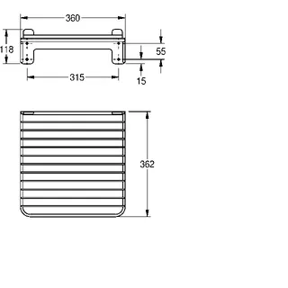 Aquarotter Eimerrost, SIRIUS, Edelstahl, 360x118x362 mm, klappbar – Bild 3