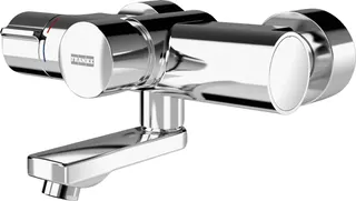 Aquarotter Wandbatterie, F5, hydr., Thermostat, Schwenkauslauf, 195 mm