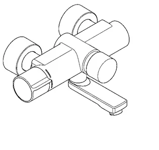 Aquarotter Wandbatterie, F5, hydr., Thermostat, Schwenkauslauf, 195 mm – Bild 2
