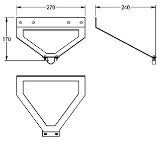 Aquarotter Wandarmhalterung, für Wandarm DN20, 270x170x240 mm, Stahlblech, grün – Bild 3