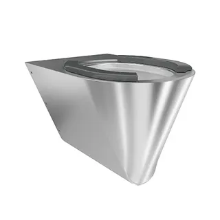 Aquarotter T-WC, CAMPUS, Edelstahl, wandhängend, 360x365x500 mm, Sitzbacken