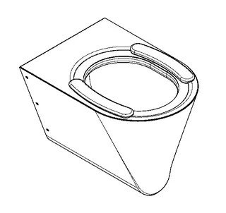 Aquarotter T-WC, CAMPUS, Edelstahl, wandhängend, 360x365x500 mm, Sitzbacken – Bild 2