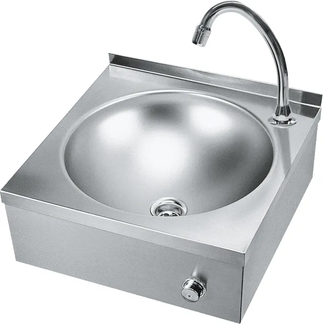 Aquarotter Einzelwaschtisch, ANIMA, Edelstahl, 450x204x451 mm, Kniebetätigung