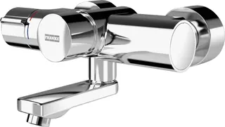 Aquarotter Wandbatterie, F5, hydr., Thermostat, Schwenkauslauf, 255 mm