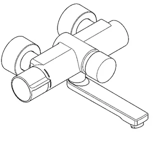 Aquarotter Wandbatterie, F5, hydr., Thermostat, Schwenkauslauf, 255 mm – Bild 2