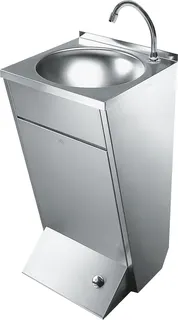 Aquarotter Einzelwaschtisch, ANIMA, Edelstahl, 450x850x451 mm, Fußbetätigung