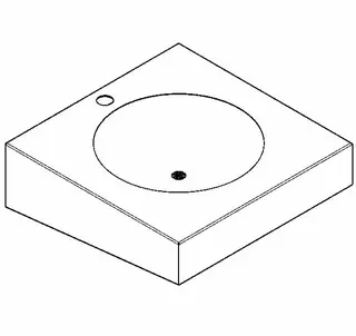Aquarotter Einzelwaschtisch, ANIMA, Edelstahl, 500x160x500 mm, mit Hahnloch – Bild 2