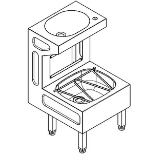 Aquarotter Standausguss-Waschtischkombination, SIRIUS, 500x880x570 mm, Klapprost – Bild 2