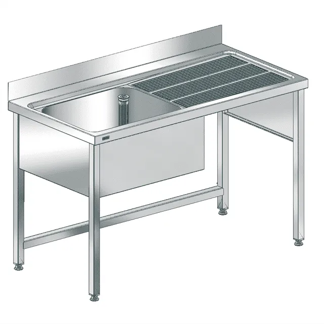 Aquarotter Gewerbespüle, MAXIMA, Edelstahl, verschw. Untergestell, 1400x1000x700 mm