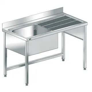AR Gewerbespüle, MAXIMA, Edelstahl, verschw. Untergestell, 1400x1000x700 mm