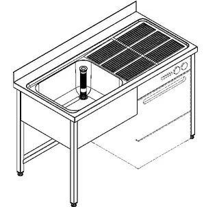 Aquarotter Gewerbespüle, MAXIMA, Edelstahl, verschw. Untergestell, 1400x1000x700 mm – Bild 2