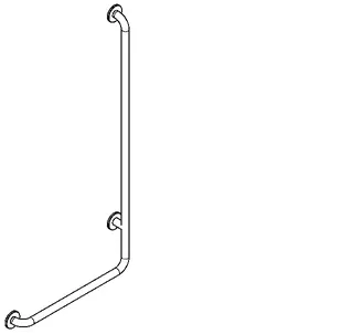 Aquarotter Winkelgriff, CONTINA, Edelstahl, Winkel 90 Grad, Ausf. links, 678x1328x82 mm – Bild 2