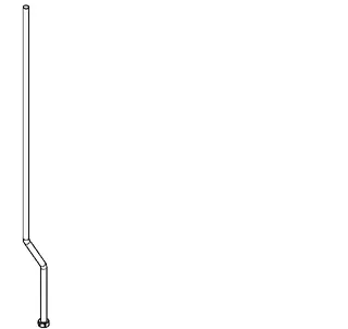 Aquarotter Duschrohr, Durchmesser 18 mm, ÜM, Länge 1200 mm, Kröpfung 75 mm – Bild 2