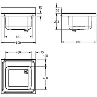 Aquarotter Gewerbespüle, MAXIMA, Edelstahl, 600x382x600 mm – Bild 3