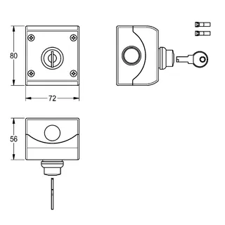 Aquarotter Schlüsselschalter, Aufputz, maximal 230 VAC – Bild 3