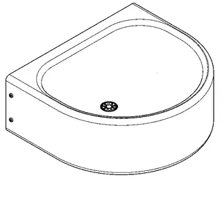 Aquarotter Einzelwaschtisch, ANIMA, Edelstahl, 460x230x410 mm, ohne Hahnbank – Bild 2