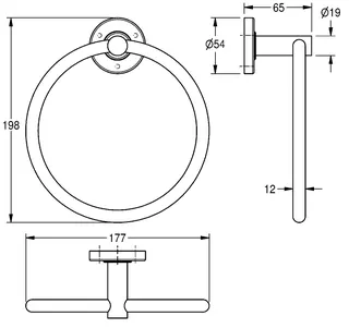 Aquarotter Handtuchring, MEDIUS, Edst., 177x198x65 mm, AP, hgl – Bild 3