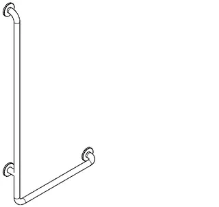Aquarotter Winkelgriff, CONTINA, Edelstahl, Winkel 90 Grad, Ausf. rechts, 678x1328x82 mm – Bild 2