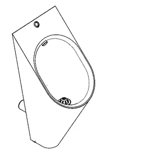 Aquarotter Urinal, CAMPUS, Edelstahl, f. AP-Spüler, 313x733x341 mm – Bild 2