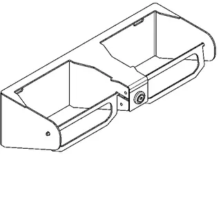Aquarotter WC-Doppelrollenhalter, RODAN, Edst., 335x98x132 mm, Aufputz – Bild 2