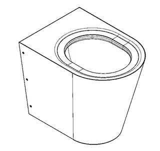Aquarotter T-WC, CAMPUS, Edelstahl, wandhängend, 360x400x500 mm, ohne Sitz, S. bodenlang – Bild 2
