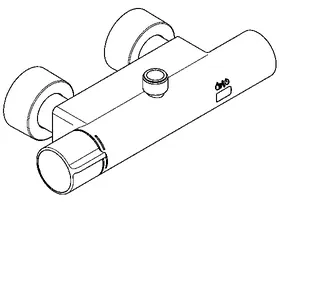 Aquarotter Wandbatterie, F5, elek., Thermostat, für Bogen/Duschrohr, Batterie – Bild 2