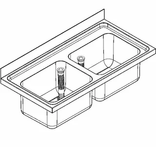 Aquarotter Gewerbespüle, MAXIMA, Edelstahl, 2 Becken, 1200x432x600 mm – Bild 2
