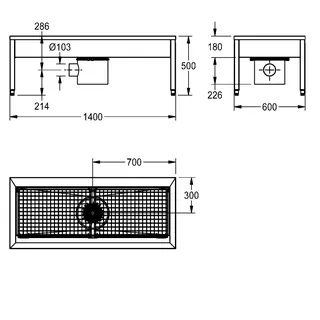 Aquarotter Stiefelreinigungsanl., SIRIUS, Edst., 1400x500x600 mm, 2 Reinigungsplätze – Bild 3