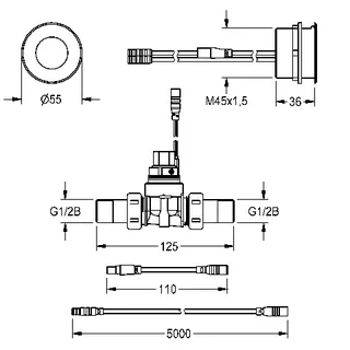 Aquarotter Wascharmatur, F5, elek., Hw.-Mont., ohne Mischung, für Batterie/Netzteil – Bild 3