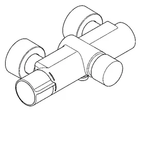 Aquarotter Wandbatterie, F5, hydr., Thermostat, Aufputz, für Handbrause – Bild 2
