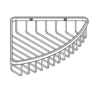 Aquarotter Eckkorb, Edelstahl, 205x50x205 mm, AP, hgl – Bild 2