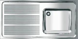 AR Gewerbespüle, MAXIMA, Edelstahl, 1200x382x600 mm, Tropfteil links