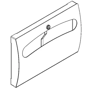 Aquarotter WC-Sitzpapierspender, STRATOS, Edelstahl, 393x263x54 mm, Aufputz – Bild 2