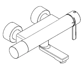 Aquarotter Thermostat-Wandbatterie, F5, EHM, Schwenkauslauf, 215 mm, Hygieneeinheit – Bild 2