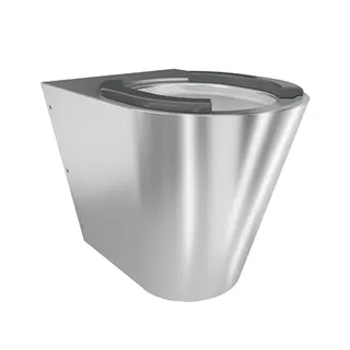 Aquarotter T-WC, CAMPUS, Edelstahl, wandhängend, 360x412x500 mm, Sitzbacken, S. bodenlang